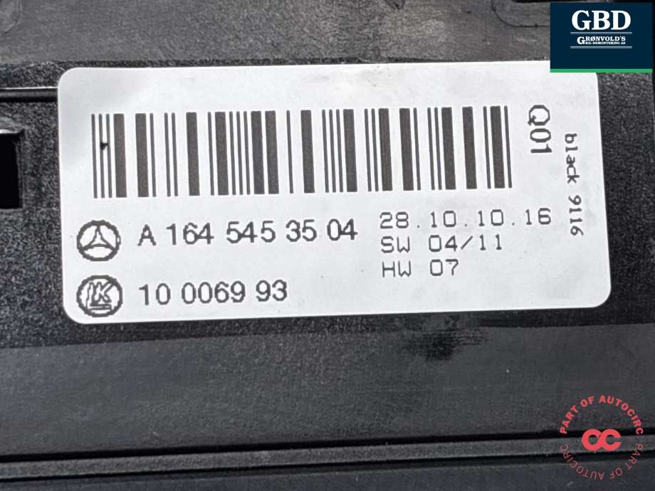 Bryter lys til Mercedes GL 2006-2012 (X164) (X164) (A 164 545 35 04 9116|A 164 545 35 04|)