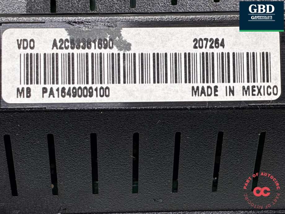 Instrumentpanel til Mercedes GL 2006-2012 (X164) (X164) (A 251 900 64 00|A 164 900 91 00|)