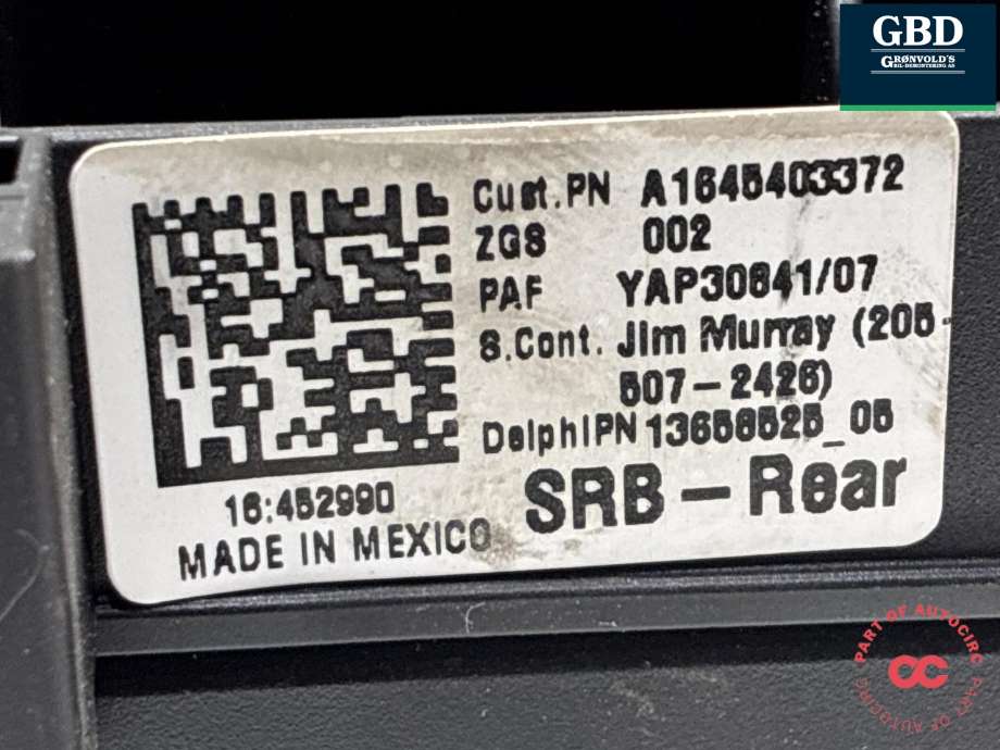 Sikringsboks bagasjerom til Mercedes GL 2006-2012 (X164) (X164) (A 164 982 04 23|A 164 540 33 72|)