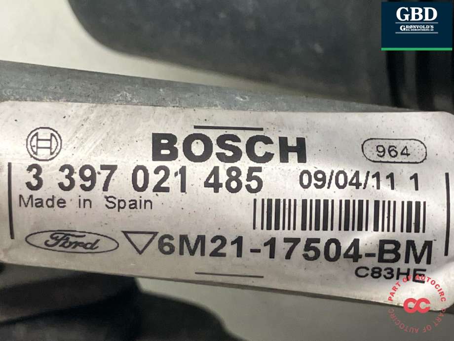 Viskermotor foran høyre til Ford S-Max 2010-2015 (Type I, Fase 2)  (BOSCH|1729629|6M21-17504-BM|1 397 220 676)