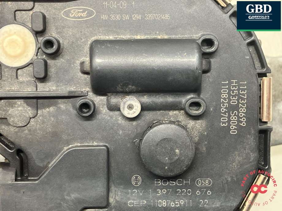 Viskermotor foran høyre til Ford S-Max 2010-2015 (Type I, Fase 2)  (BOSCH|1729629|6M21-17504-BM|1 397 220 676)