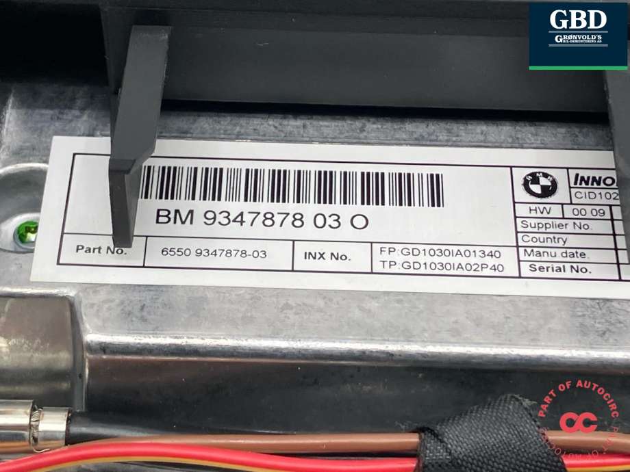 Bilstereo navigasjon skjerm til BMW X5 2013-2018 (F15) (F15) (65 50 9 347 878|)