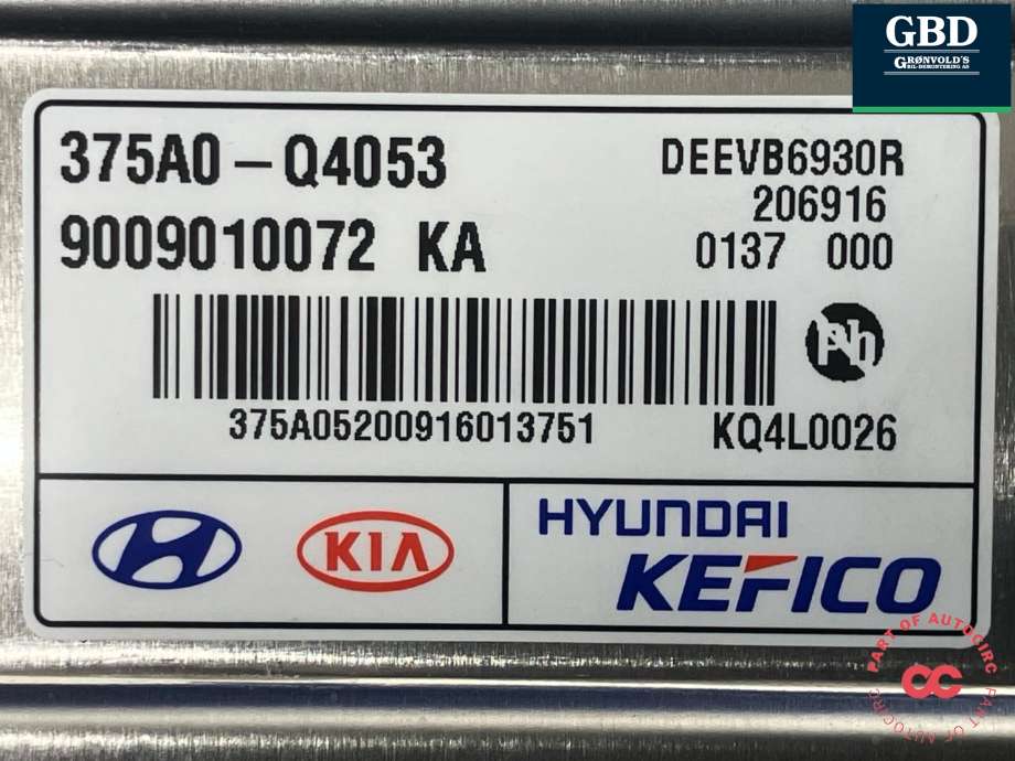 Styreenhet batteri elbil (BMS - Battery Management System) til Kia Niro 2016-2021  (375A0K4 053|375A0-Q4053|)