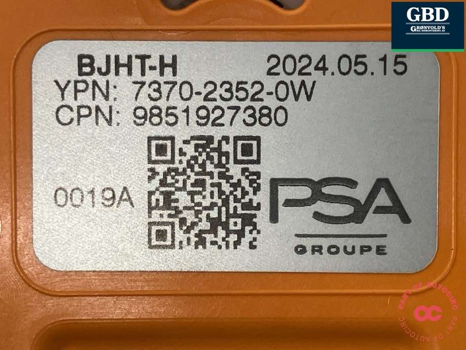 Styreenhet batteri elbil (BMS - Battery Management System) til Opel Astra L 2022-->>  (9851927380|7370-2352-0W|)