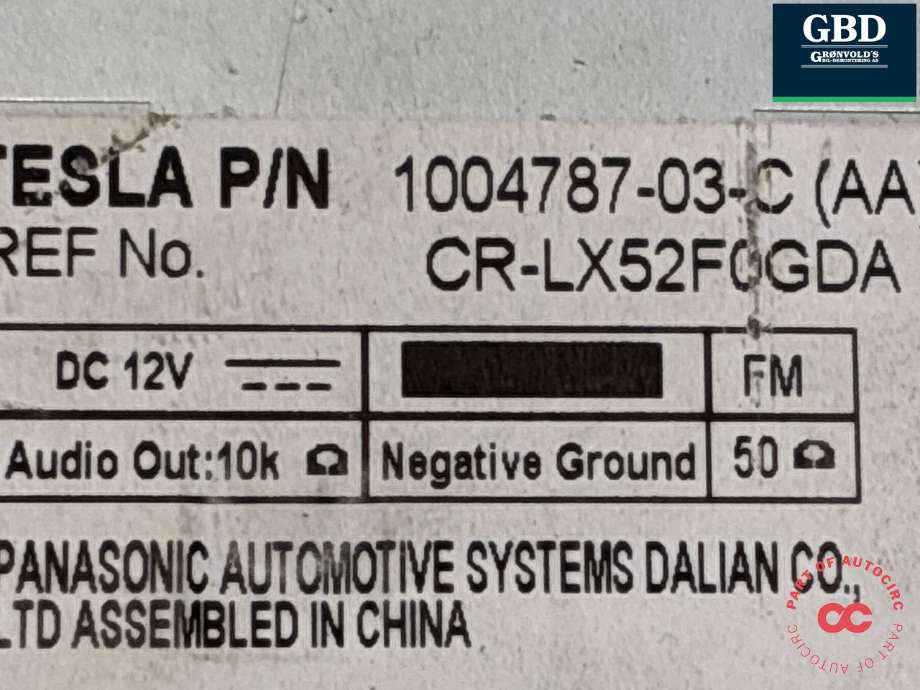 Bilstereo til Tesla Model S 2013-2016 (Fase 1)  (1052609-01-A|1004787-03-C|)