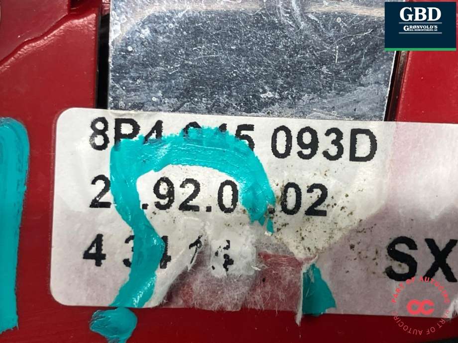 Baklykt venstre indre til Audi A3 2009-2012 (Type II, Fase 2) (8P4 945 093 D|)