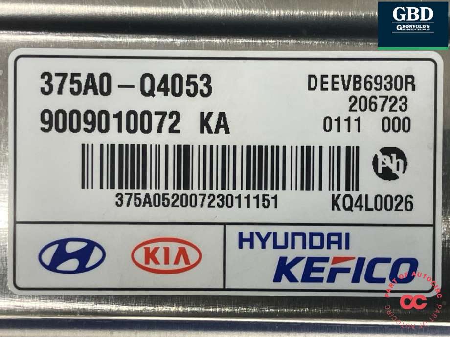 Styreenhet batteri elbil (BMS - Battery Management System) til Kia e-Soul 2019-->> (Type III)  (375A0Q4 053|375A0-Q4053|)