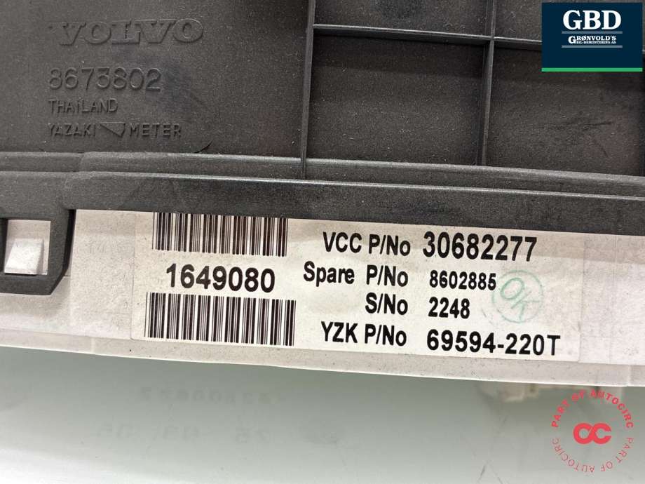 Instrumentpanel til Volvo XC70 2005-2007 (Type I, Fase 2) (36050527|30682277|)