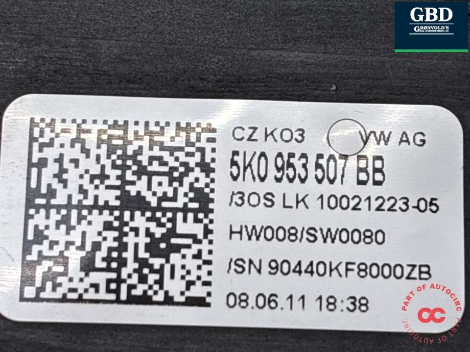 Bryter combi til VW Caddy 2010-2015 (Type III, Fase 2) (5K0 953 513 K|5K0 953 513 K 9B9|5K0953507BB)