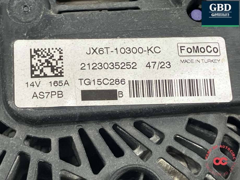 Dynamo diesel til Ford Transit Connect 2018-->> Type II, Fase 2 (2647764|2449470|JX6T-10300-KC)