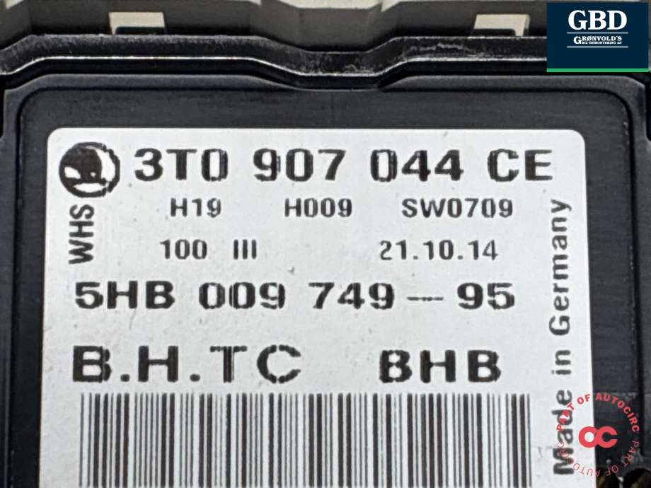 Varmeapparat betjening til Škoda Superb 2008-2015 (Type II) (3T0 907 044 CE|3T0 907 044 CE WHS|3T0 907 044 CS WHS)