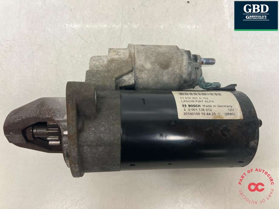 Starter diesel til Opel Combo D 2012-2018  (BOSCH|95522393|95520341|51810307| 0 001 138 012)