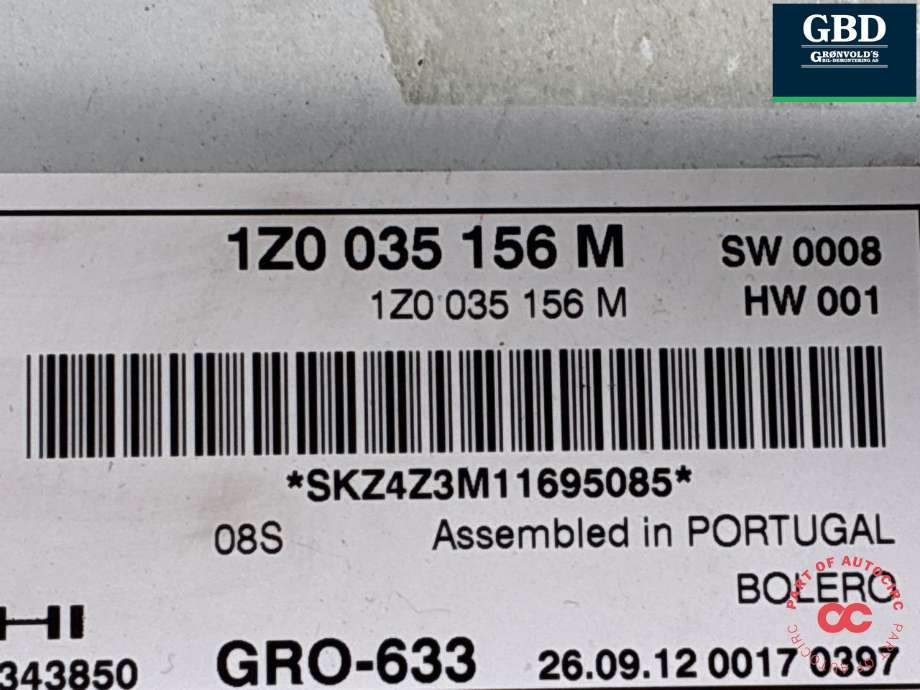 Bilstereo navigasjon til Škoda Octavia 2013-2016 (Type III, Fase 1)  (1Z0 035 156 M|)