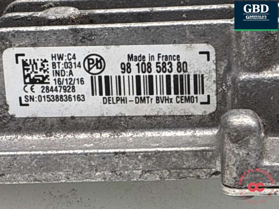 Styreenhet tenning til Toyota Proace 2016-->> (Type II) (98 108 583 80|)