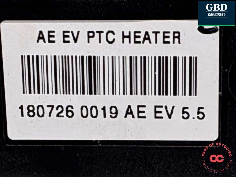 Varmeapparat PTC-heater til Hyundai Ioniq Electric 2016-2019 (Fase 1) (97191G 7000|180726 0019 AE EV|)