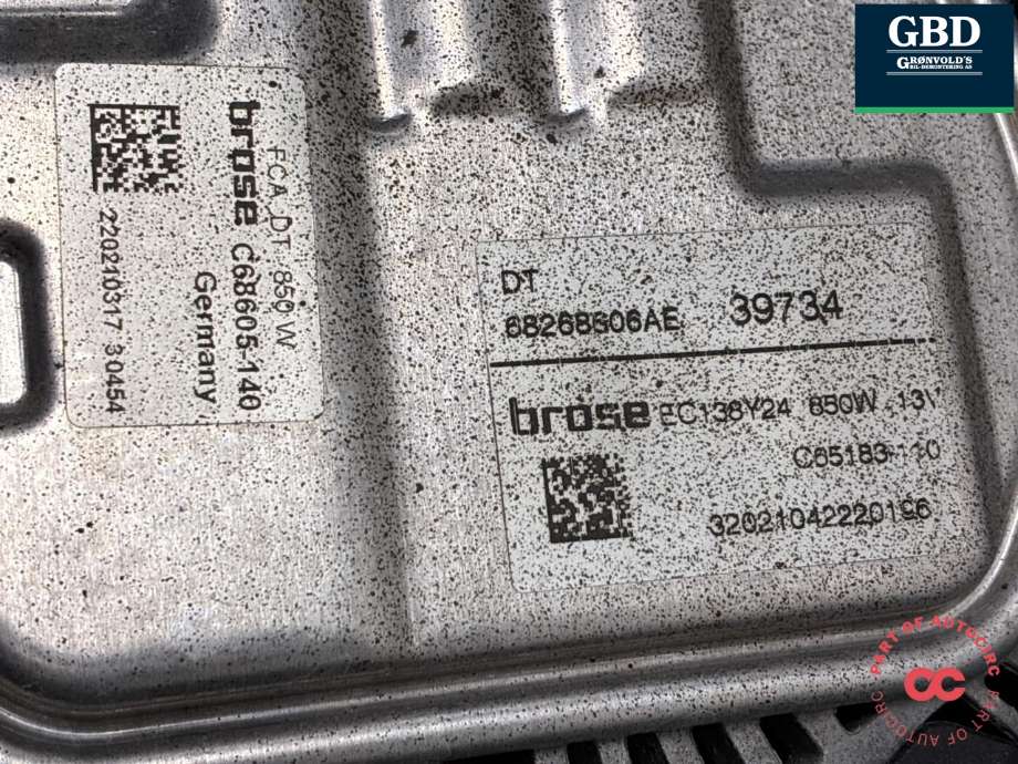 Kjølevifte elektrisk til Dodge RAM 2019-->> (Type V)  (68268606AE|)