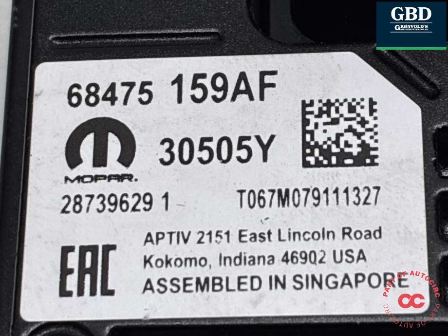 Kamera til Dodge RAM 2019-->> (Type V)  (68475159AE|)