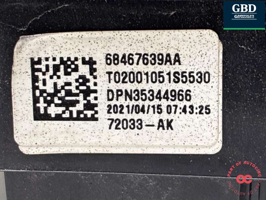 Sikringsboks motorrom til Dodge RAM 2019-->> (Type V) (68467639AA|)