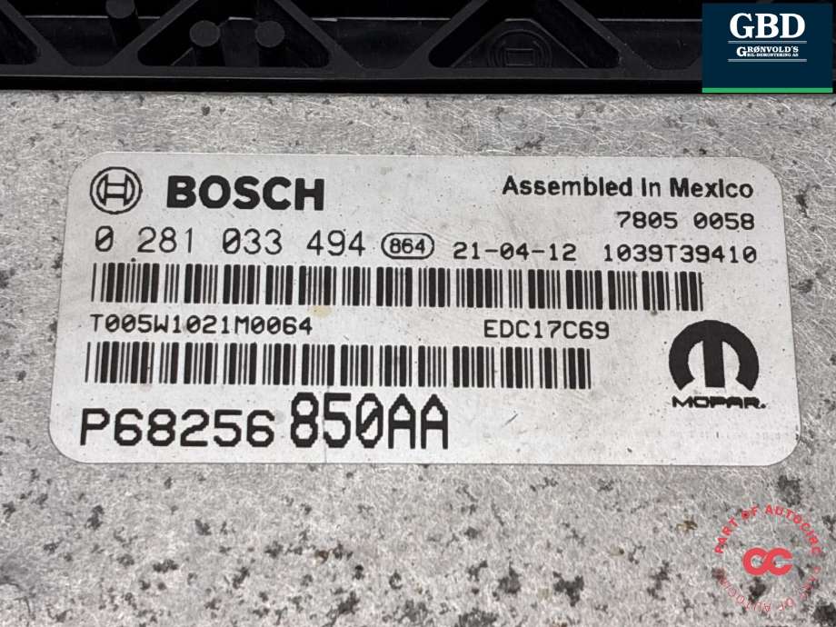 Styreenhet motor til Dodge RAM 2019-->> (Type V) (68256850AA|0281033494|)