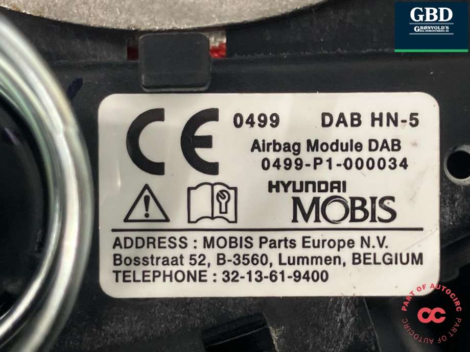 Airbag rattpute til Hyundai Ioniq Electric 2016-2019 (Fase 1)  (56900G 2000T9Y|0499-P1-000034|G256900010)