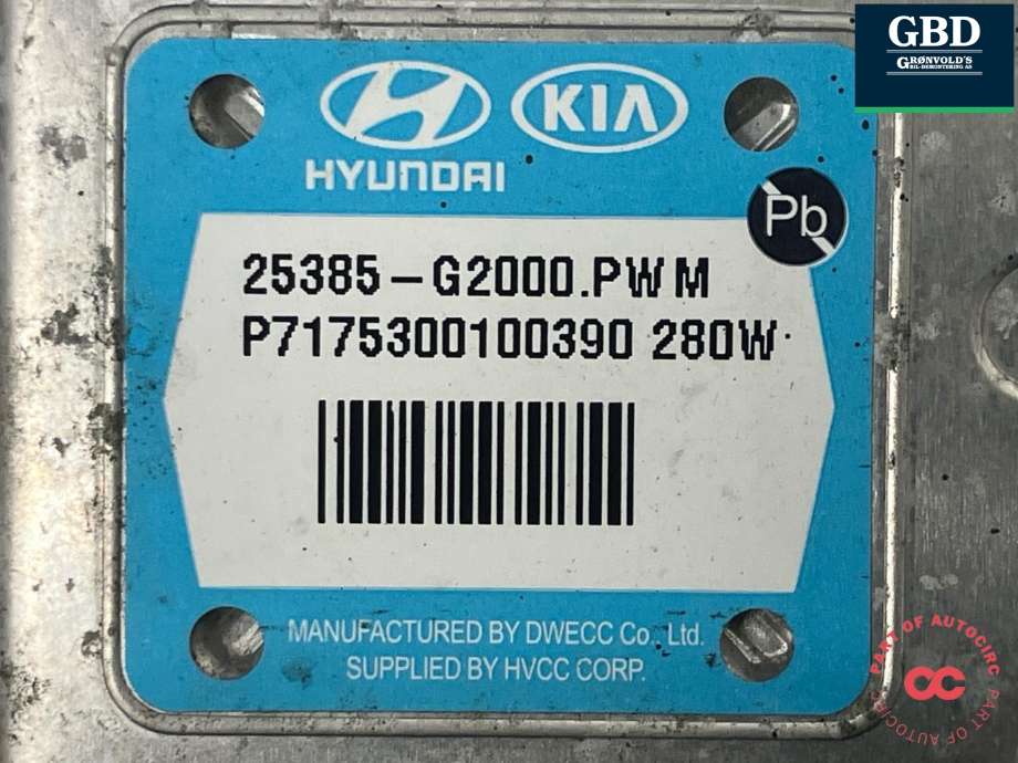 Styreenhet kjølevifte til Hyundai Ioniq Electric 2016-2019 (Fase 1) (25384G 7000|25385G 2000|P7175300100390)