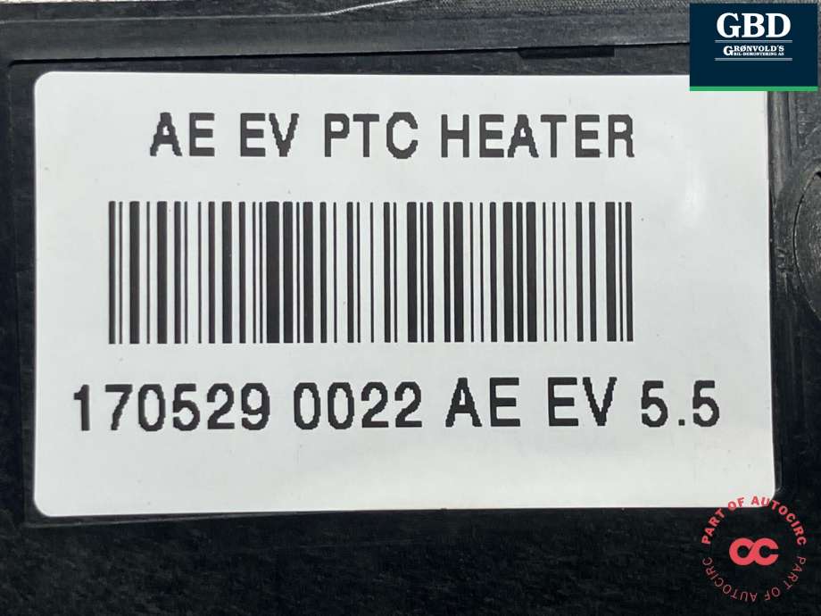 Varmeapparat PTC-heater til Hyundai Ioniq Electric 2016-2019 (Fase 1)  (97191G 7000|170529 0022 AE EV 5.5|L 17E29011)