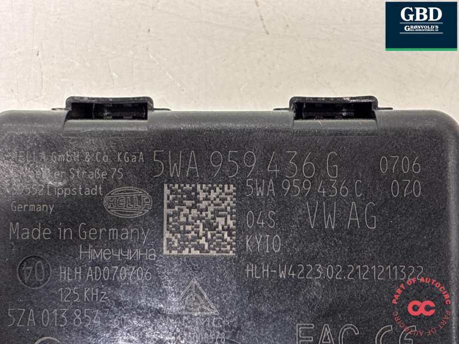 Styreenhet nøkkelfri/keyless til Škoda Enyaq 2021-->> (5WA 959 436 J|5WA959436G|)