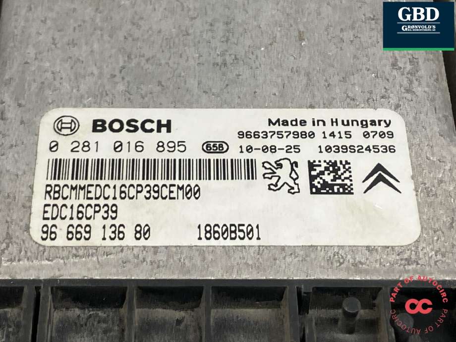 Styreenhet motor til Mitsubishi Outlander 2010-2012 (Type II, Fase 2) (1860B501|0 281 016 895|96 669 136 80)