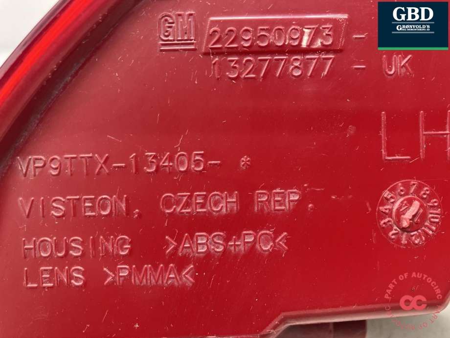 Baklykt venstre til Opel Insignia A 2009-2014  (22950973|13226856|)