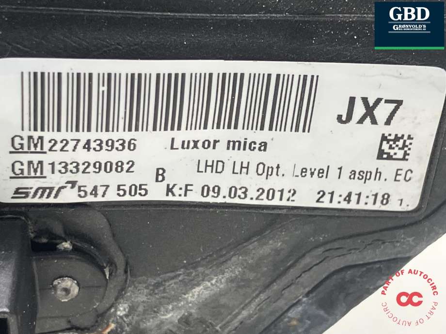 Speil venstre til Opel Insignia A 2009-2014  (13329083|13268765|)