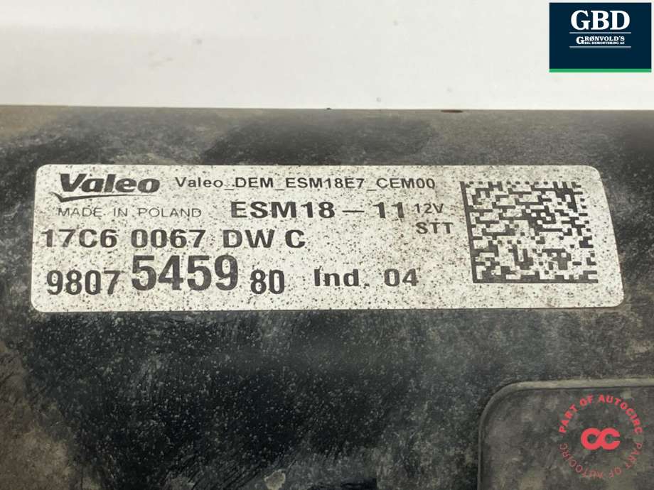 Starter til Peugeot 208 2012-2019 (Type I) (98 075 459 80|)