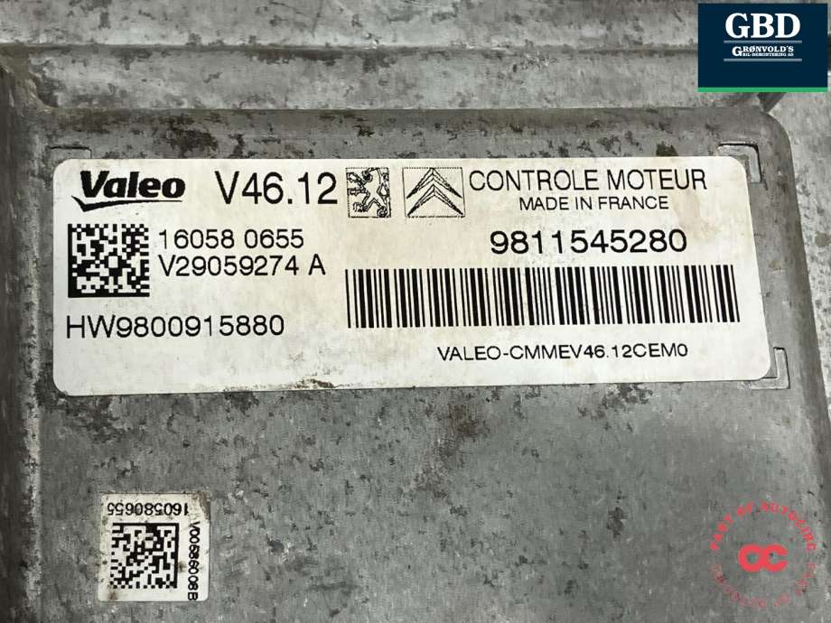 Styreenhet motor til Peugeot 208 2012-2019 (Type I) (16 139 644 80|9811545280|)