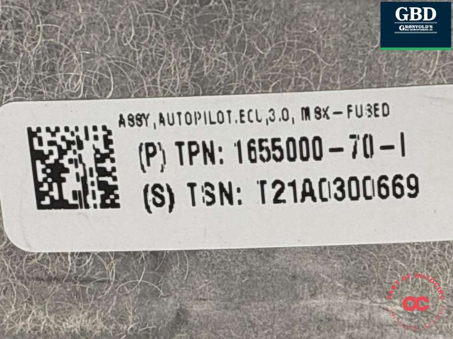 Styreenhet autopilot til Tesla Model S 2016-2021 (Fase 2)  (1655000-70-I|1655000-70-H|1655000-90-I)