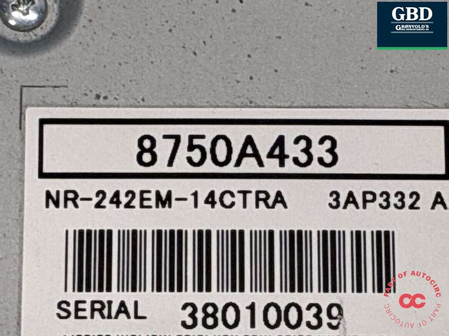 Bilstereo til Citroën C4, Aircross 2012-2017  (16 125 380 80|8750A433|)