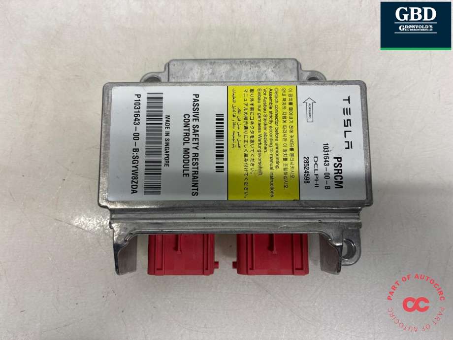 Styreenhet airbag hovedsensor til Tesla Model S, 2016-2021 (Fase 2)  (1031643-00-B)