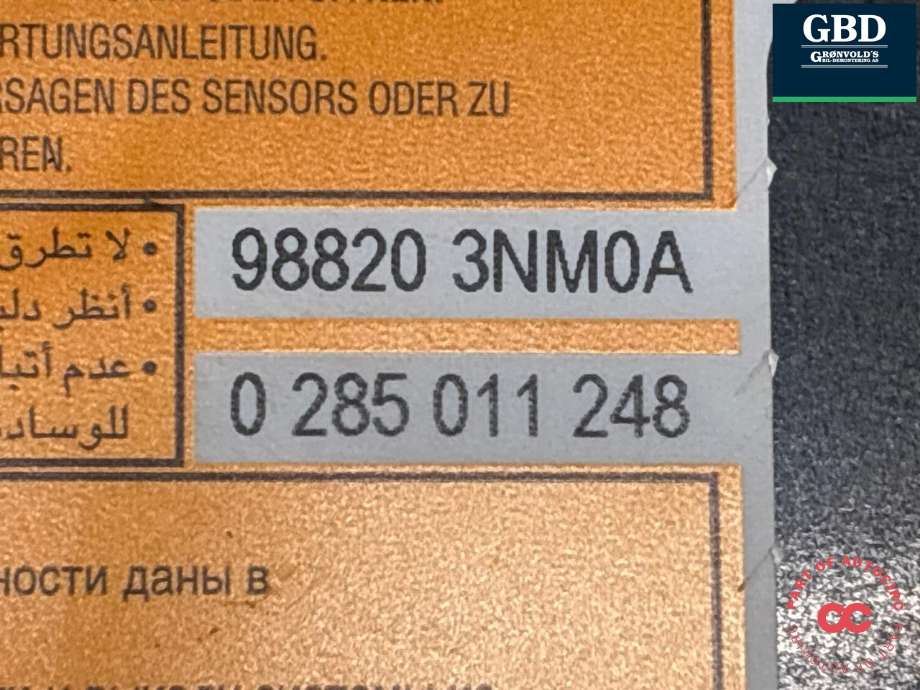 Styreenhet airbag hovedsensor til Nissan Leaf 2011-2017 (Type I)  (988203NM0A|)