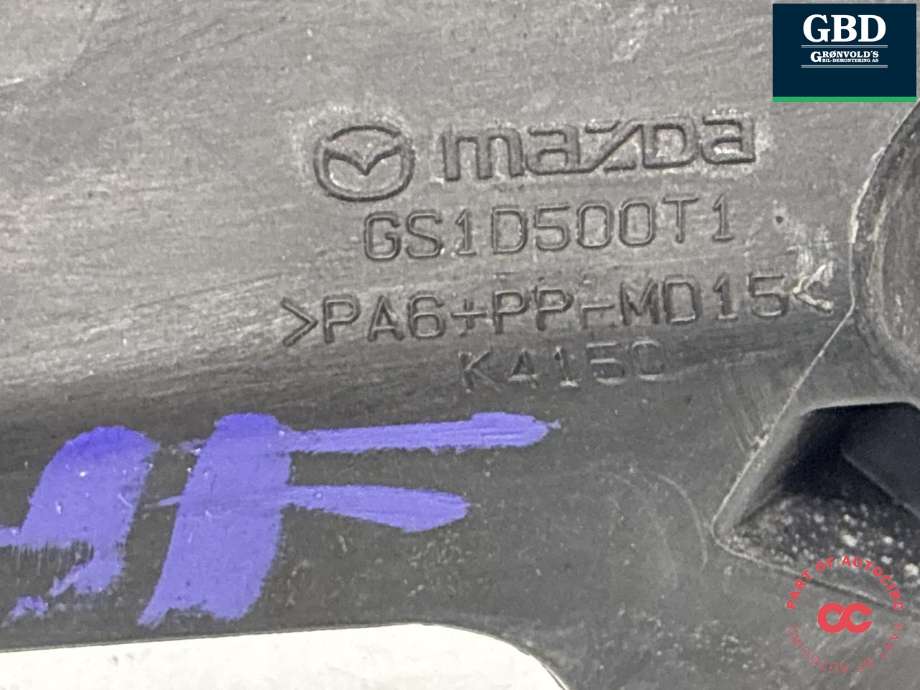 Støtfanger foran feste høyre til Mazda 6 2010-2013 (Type II, Fase 2) (GS1D500U1G|)