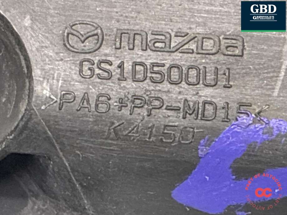 Støtfanger foran feste venstre til Mazda 6 2010-2013 (Type II, Fase 2)  (GS1D500U1G|)