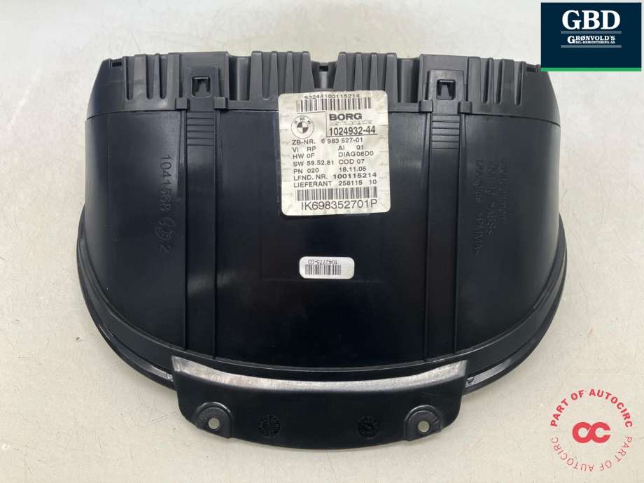 Instrumentpanel til BMW 1-Serie 2004-2011 (E81/E82/E87/E88) (E81/E82/E87/E88) (BORG INSTRUMENTS|62 10 9 283 793|6 983 527|100115214)
