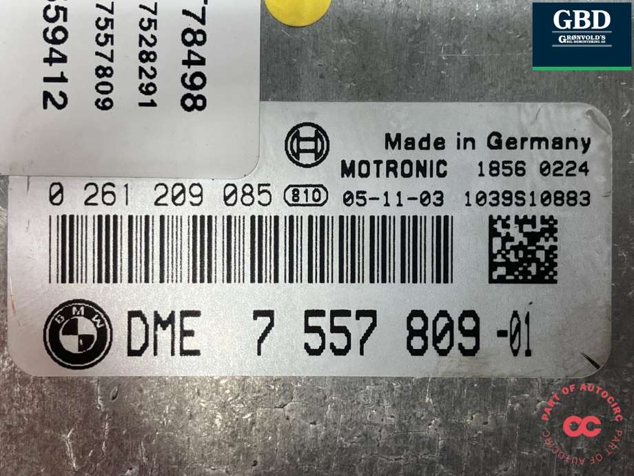 Styreenhet motor til BMW 1-Serie 2004-2011 (E81/E82/E87/E88) (E81/E82/E87/E88) (BOSCH|12 14 7 568 427|12 14 7 557 810| 7 557 809|0 261 209 085)