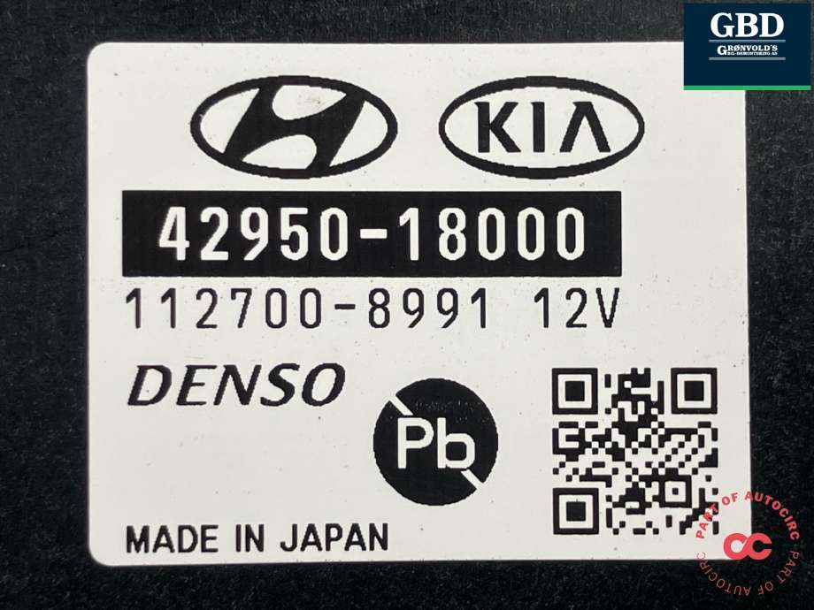 Styreenhet diverse til Hyundai Ioniq Electric 2016-2019 (Fase 1)  (DENSO|42950 18000|42950-18000|112700-8991)