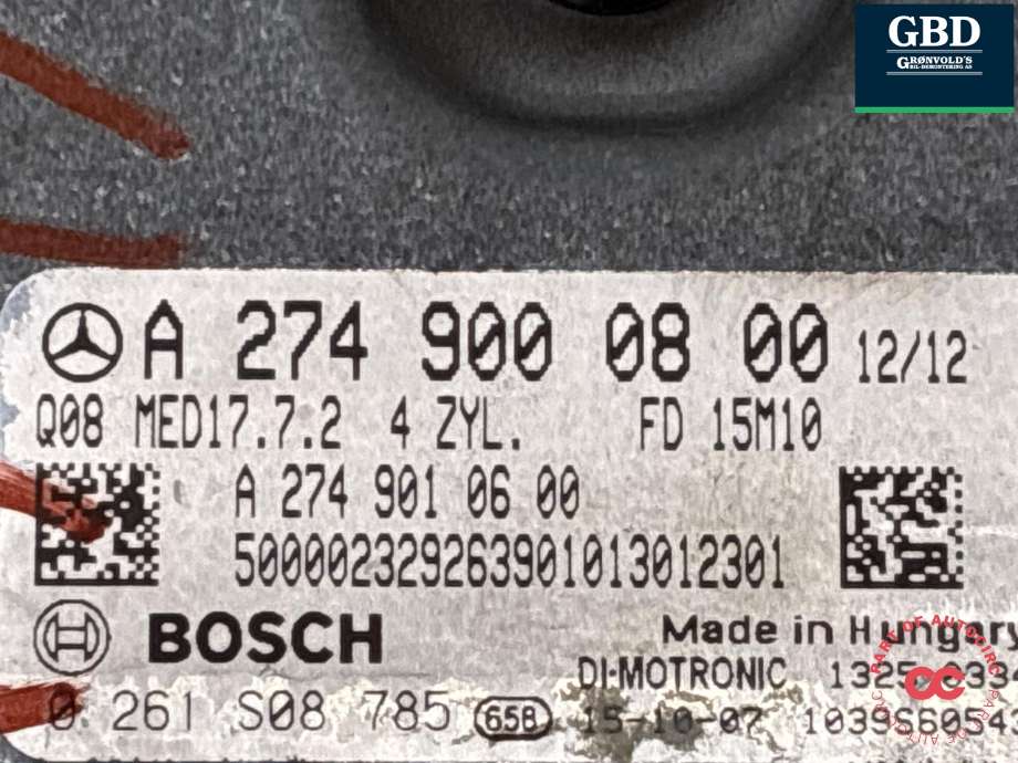 Styreenhet motor til Mercedes C-Klasse 2014-2018 (Fase 1) (W205) (W205) (A 274 900 29 00|A 274 900 08 00|)