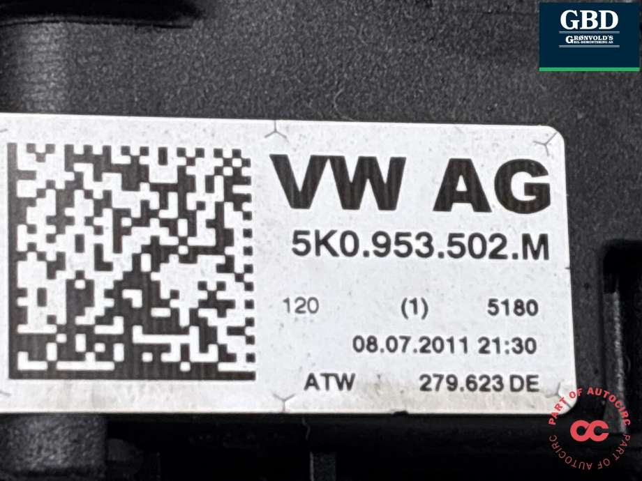 Bryter combi til VW Tiguan 2011-2016 (Type I, Fase 2) (5K0 953 502 M 9B9|279898|5K0953501BH)