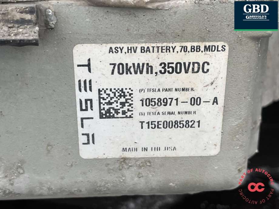 Batteripakke elbil til Tesla Model S 2013-2016 (Fase 1)  (1063792-00-B|)