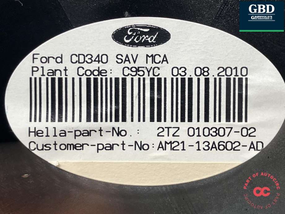 Baklykt høyre indre til Ford S-Max 2010-2015 (Type I, Fase 2)  (HELLA|1747110|AM21-13A602-AD|2TZ 010307-02)