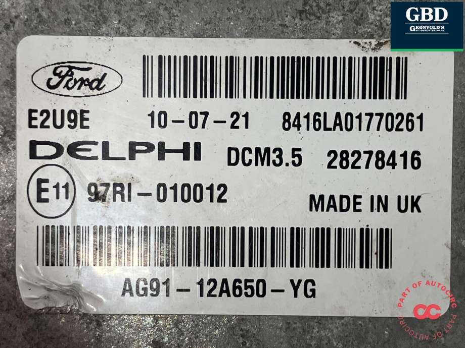 Styreenhet motor til Ford S-Max 2010-2015 (Type I, Fase 2)  (DELPHI|1802711|AU71-12A650-AC|AG91-12A650-YG)