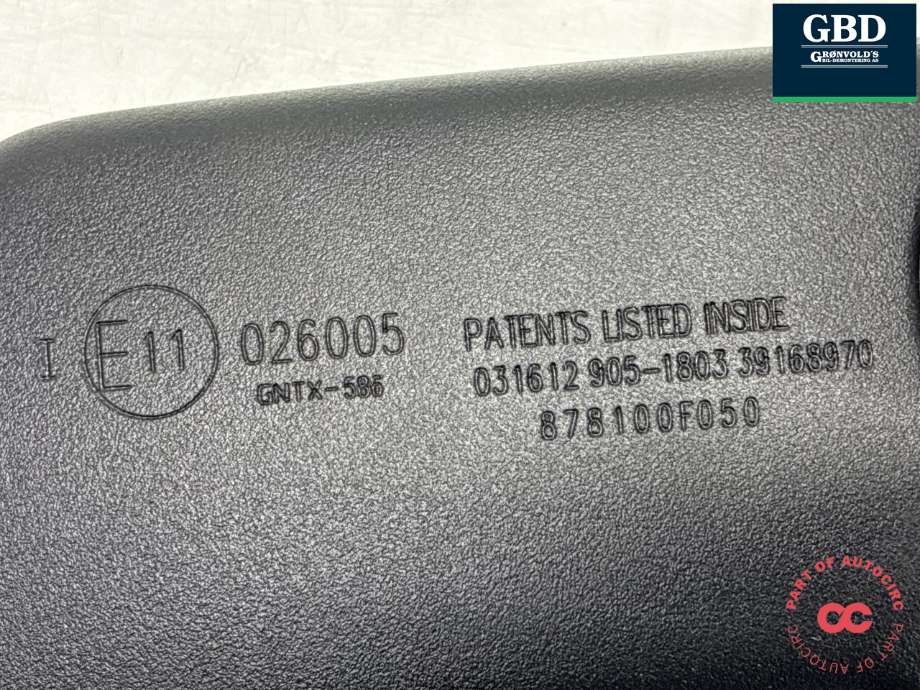 Speil innvendig til Toyota Avensis 2009-2015 (Type III, Fase 1) (878100F050|87810-0F050|)