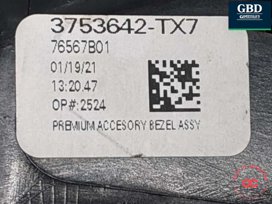 Innredning diverse til Dodge RAM 2019-->> (Type V) (3753642-TX7|)