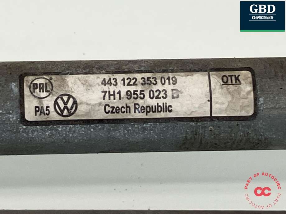 Viskermotor frontrute komplett m/overføring til VW Transporter / Caravelle 2003-2009 (Fase 1) (T5) (T5) (7E1 955 113 G| 7E1 955 113|7E1 955 603 C|7H1 955 603 | 7H1 955 023 B)