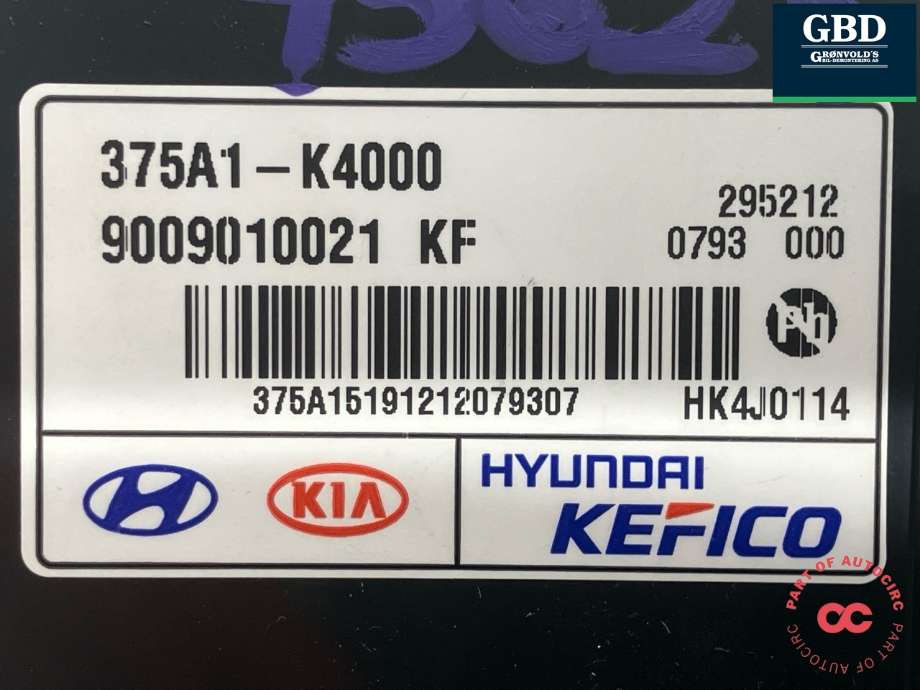 Styreenhet batteri elbil (BMS - Battery Management System) til Hyundai Kona 2017-2021 (Type I, Fase 1)  (375A1K4 000|375A1-K4000|9009010021 KF)